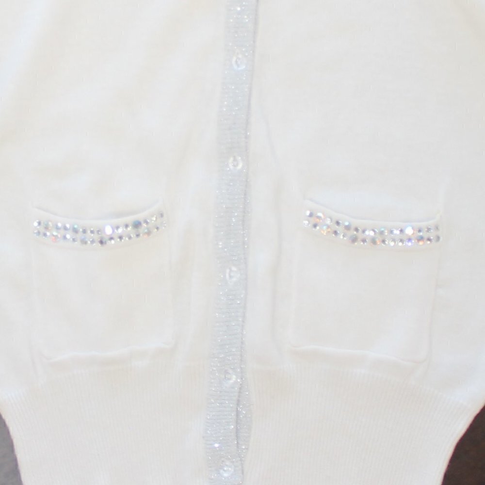 Cherokee Rhinestone Cardigan Sweater, New with Tags, Large (10-12)‌‌‌‌‌ - Picture 5 of 6